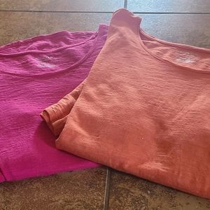 Chicos short sleeve tops(2) one pink one orange
